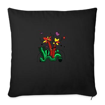 Un monde de jungle - Housse de coussin décorative 45 x 45 cm - noir - Devant