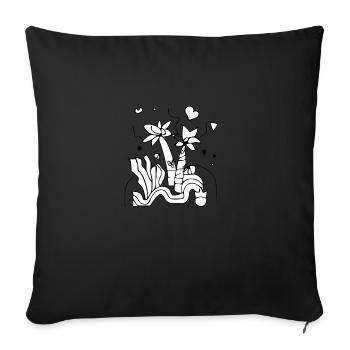 Un monde de jungle - Housse de coussin décorative 45 x 45 cm - noir - Devant