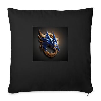 Dragon Bahamut : Légende Fantastique en Noir et Or - Housse de coussin décorative 45 x 45 cm - noir - Devant
