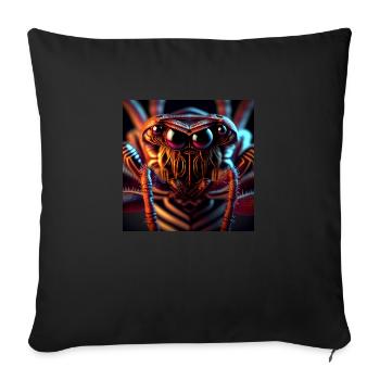 Monstres effrayants d’insectes de l’espace - Housse de coussin décorative 45 x 45 cm - noir - Devant