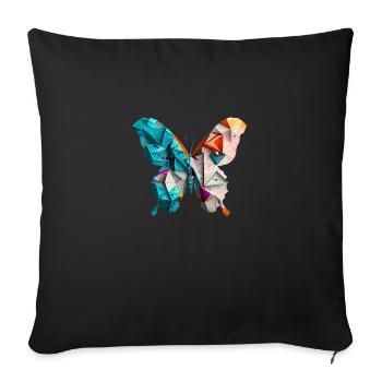 Beauty Origami Shape Butterfly on T-Shirt - Sofa pillowcase 17,3'' x 17,3'' (45 x 45 cm) - black - Front