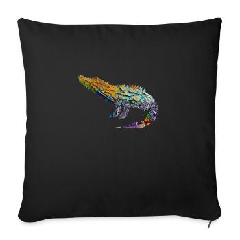 Origami Crocodile - Sofa pillowcase 17,3'' x 17,3'' (45 x 45 cm) - black - Front