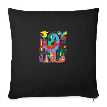 Unfamiliar landscape - Sofa pillowcase 17,3'' x 17,3'' (45 x 45 cm) - black - Front