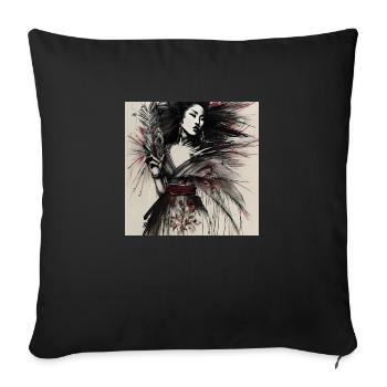 Geisha's Grace - Sofakissenbezug 45 x 45 cm - Schwarz - Vorne
