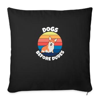 Amoureux des chiens Amoureux des animaux Dire drôle de propriétaire d’animal - Housse de coussin décorative 45 x 45 cm - noir - Devant