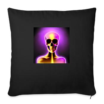 Purple Skull - Sofa pillowcase 17,3'' x 17,3'' (45 x 45 cm) - black - Front