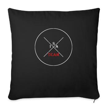 Team Isa weiß rot Name Geschenk Geschenkidee Kreis - Sofakissenbezug 45 x 45 cm - Schwarz - Vorne