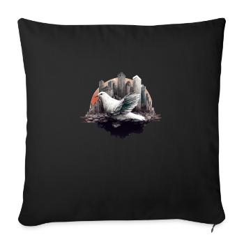 Colombe de la paix - Housse de coussin décorative 45 x 45 cm - noir - Devant