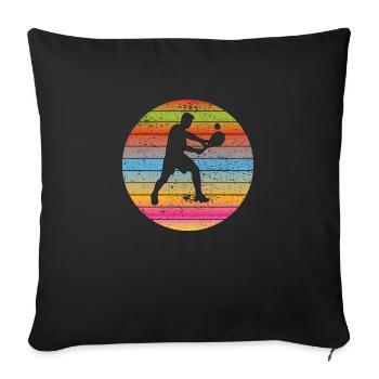 Joueurs de tennis Club de tennis Amateurs de tennis Tennis - Housse de coussin décorative 45 x 45 cm - noir - Devant