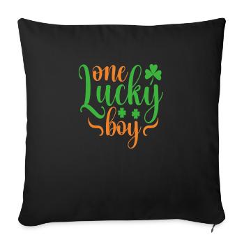 Un garçon chanceux - Housse de coussin décorative 45 x 45 cm - noir - Devant