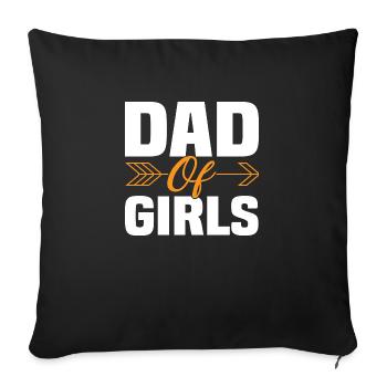 Papa de filles - Housse de coussin décorative 45 x 45 cm - noir - Devant