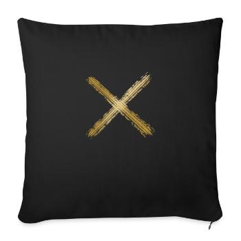 Cross golden - Sofa pillowcase 17,3'' x 17,3'' (45 x 45 cm) - black - Front