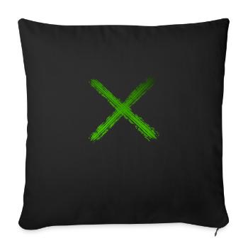 Croix verte - Housse de coussin décorative 45 x 45 cm - noir - Devant