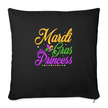 Mardi Gras Princess Party BeadsParade - Sofa pillowcase 17,3'' x 17,3'' (45 x 45 cm) - black - Front