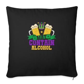 May Contain Alcohol Mardi Gras Party - Sofa pillowcase 17,3'' x 17,3'' (45 x 45 cm) - black - Front