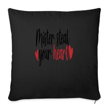 Monsieur vole votre cœur - Housse de coussin décorative 45 x 45 cm - noir - Devant