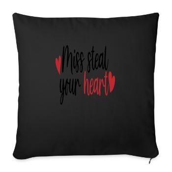 Miss vole ton cœur - Housse de coussin décorative 45 x 45 cm - noir - Devant