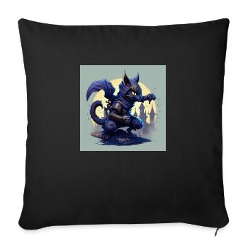 ninja chat - Housse de coussin décorative 45 x 45 cm - noir - Devant
