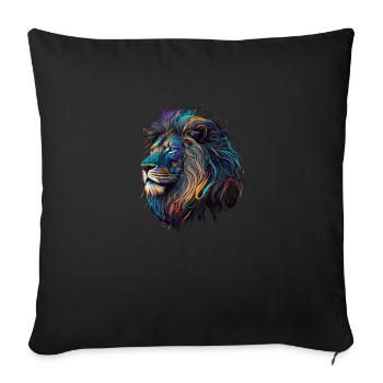 Löwe iriszierend - Sofakissenbezug 45 x 45 cm - Schwarz - Vorne