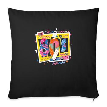 été mignon heureux plage tendance années 80 rétro vintage - Housse de coussin décorative 45 x 45 cm - noir - Devant