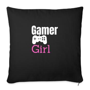 Gamer Girl - Sofa pillowcase 17,3'' x 17,3'' (45 x 45 cm) - black - Front