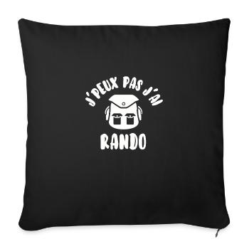 J’peux pas j’ai rando - Housse de coussin décorative 45 x 45 cm - noir - Devant