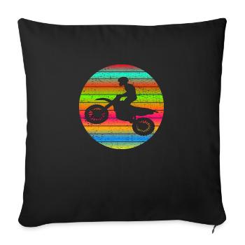 Moto Moto Fan Moto Moto Motocross - Housse de coussin décorative 45 x 45 cm - noir - Devant