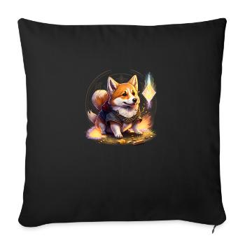 Druide de Corgi - Housse de coussin décorative 45 x 45 cm - noir - Devant