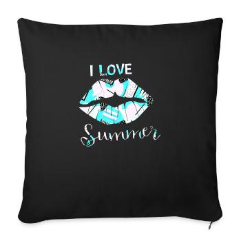 Summer surf miami beach paradise 80s retro 90s - Housse de coussin décorative 45 x 45 cm - noir - Devant