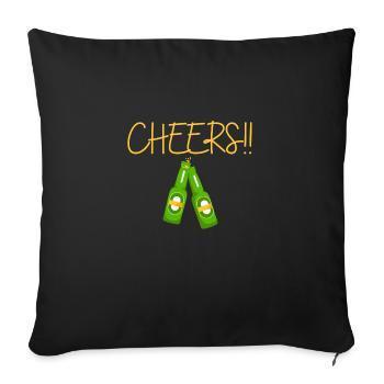 CHEERS - Sofa pillowcase 17,3'' x 17,3'' (45 x 45 cm) - black - Front