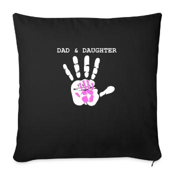 Papa et fille - deux, comme la poix et le soufre - Housse de coussin décorative 45 x 45 cm - noir - Devant