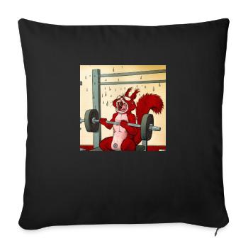 SQRRLD - Squirrel's Bench Press Accident 05 - Sofakissenbezug 45 x 45 cm - Schwarz - Vorne