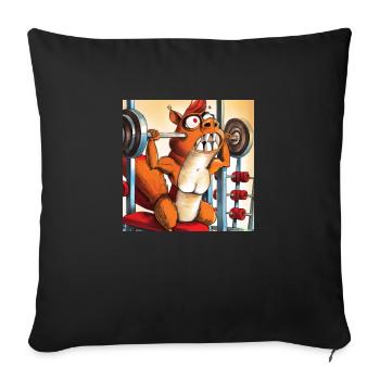 SQRRLD - Squirrel's Bench Press Accident 02 - Sofakissenbezug 45 x 45 cm - Schwarz - Vorne