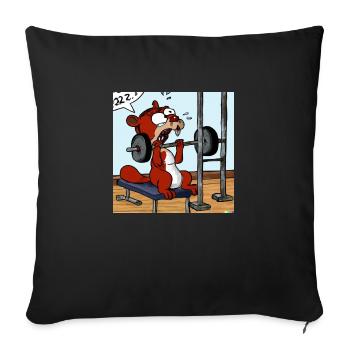 SQRRLD - Squirrel's Bench Press Accident 03 - Sofakissenbezug 45 x 45 cm - Schwarz - Vorne