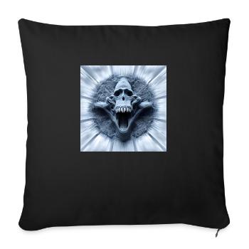 Affenschädel, Monkey Skull, Schädel, Digital Art - Sofa pillowcase 17,3'' x 17,3'' (45 x 45 cm) - black - Front