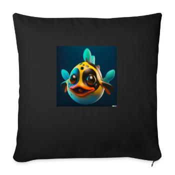 3D eines niedlichen tropischen Fisches digital art - Sofakissenbezug 45 x 45 cm - Schwarz - Vorne