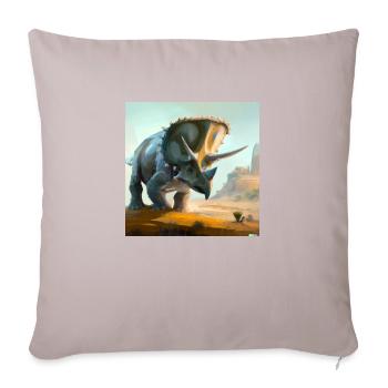 Art numérique Triceratops - Housse de coussin décorative 45 x 45 cm - taupe clair - Devant