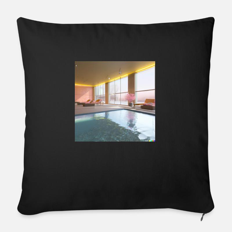 Ein sonnendurchfluteter Lounge-Bereich art 2 - Sofakissenbezug 45 x 45 cm - Schwarz