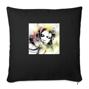 Mystical white ghost digital art - Sofa pillowcase 17,3'' x 17,3'' (45 x 45 cm) - black - Front
