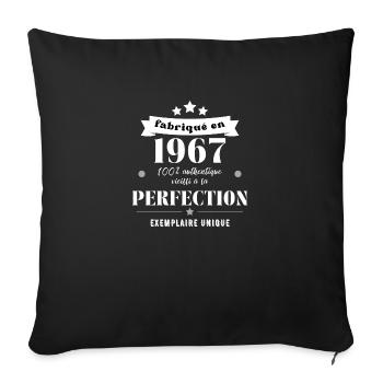 fabriqué en 1967 - Housse de coussin décorative 45 x 45 cm - noir - Devant