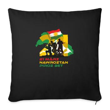 Soldiers with Kurdstan Flag Nawroz 0003 - Sofakissenbezug 45 x 45 cm - Schwarz - Vorne