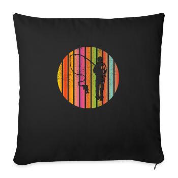 Fishing Fishing Fishing Fishing Fish hooks - Sofa pillowcase 17,3'' x 17,3'' (45 x 45 cm) - black - Front
