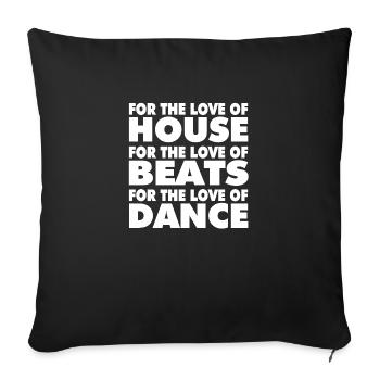 Pour l’amour - Housse de coussin décorative 45 x 45 cm - noir - Devant