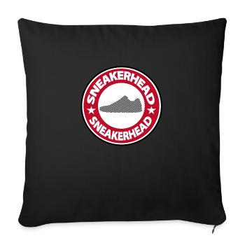 Sneaker Head Logo - Sofakissenbezug 45 x 45 cm - Schwarz - Vorne