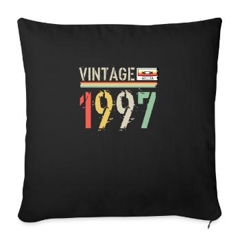 Vintage-Kassette 1997 - Sofakissenbezug 45 x 45 cm - Schwarz - Vorne