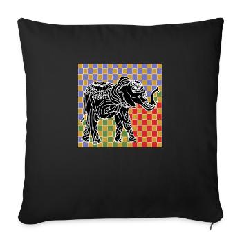 Éléphant - Housse de coussin décorative 45 x 45 cm - noir - Devant