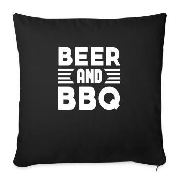 Beer And BBQ - Sofa pillowcase 17,3'' x 17,3'' (45 x 45 cm) - black - Front