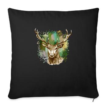 Deer - Sofa pillowcase 17,3'' x 17,3'' (45 x 45 cm) - black - Front