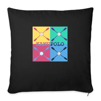 Canoë polo - élégant et cool - Housse de coussin décorative 45 x 45 cm - noir - Devant