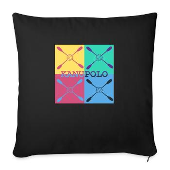 Canoë-polo pour athlètes élégants - Housse de coussin décorative 45 x 45 cm - noir - Devant